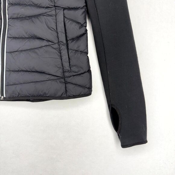 Michael Kors Womens Black Puffer Sleeve Jacket Size S Moto Track Full Zip‎ - Picture 4 of 10